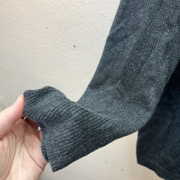 J Jill Womens XL Silk Cotton Turtleneck Sweater Lightweight Knit Top Gray - Picture 4 of 7